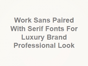 Elevate Your Brand: Work Sans with Serif Fonts for a Luxe Professional Look